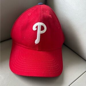 Red Kids Baseball Cap with White 'P' Logo